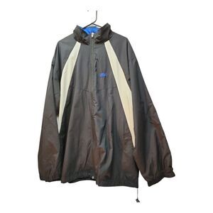 NIKEMen XXL Windbreaker Jacket Full Zip Lightweight Nylon Shell Golf Black White